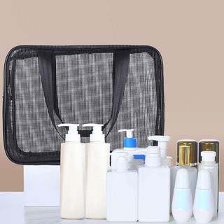Túi tắm lưới FILL, Túi lưu trữ tay cầm bằng lưới màu xanh xám, Capcity lớn di động Nhanh khô có thể gập lại Phòng tắm mang theo Tote Phòng tắm vòi hoa sen tổ chức