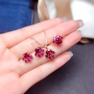 ♥ Bộ trang sức móng vuốt mèo dễ thương Bán chạy Nhẫn vàng hồng Mặt dây chuyền pha lê màu đỏ Vòng cổ nữ Bông tai sang trọng nhẹ Tính khí sang trọng