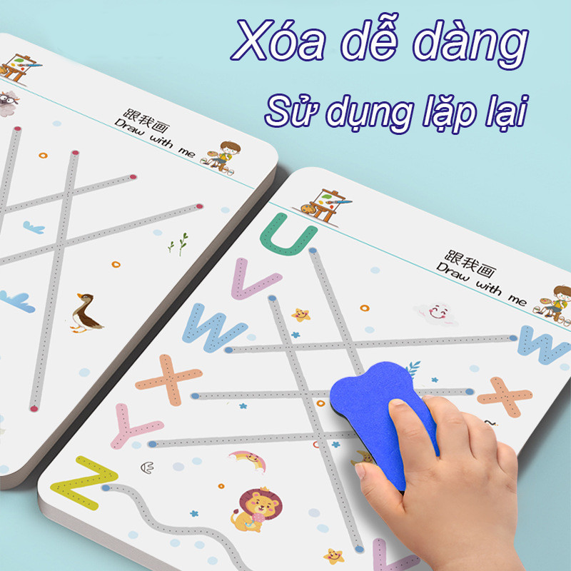 【SKISOPGO】Viết thông minh，Xóa bài tập viết，Đồ chơi giải đố cho trẻ em 2-5 tuổi，Montessori Integrated Puzzle Đồ chơi