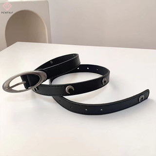 [PCWKKef] Y2K Thắt Lưng Da Nữ Retro Ngôi Sao Mặt Trăng Trang Trí Pin Khóa Thắt Lưng Cho Đầm Quần Jean Trang Trí Dây Thắt Lưng Phụ Kiện Mới