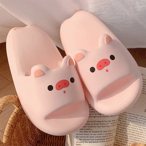 Xixitiao Dép Đế Mềm Nhà Mùa Hè Thoáng Mát Mềm Mại Dễ Thương Màu Hồng Heo Học Sinh