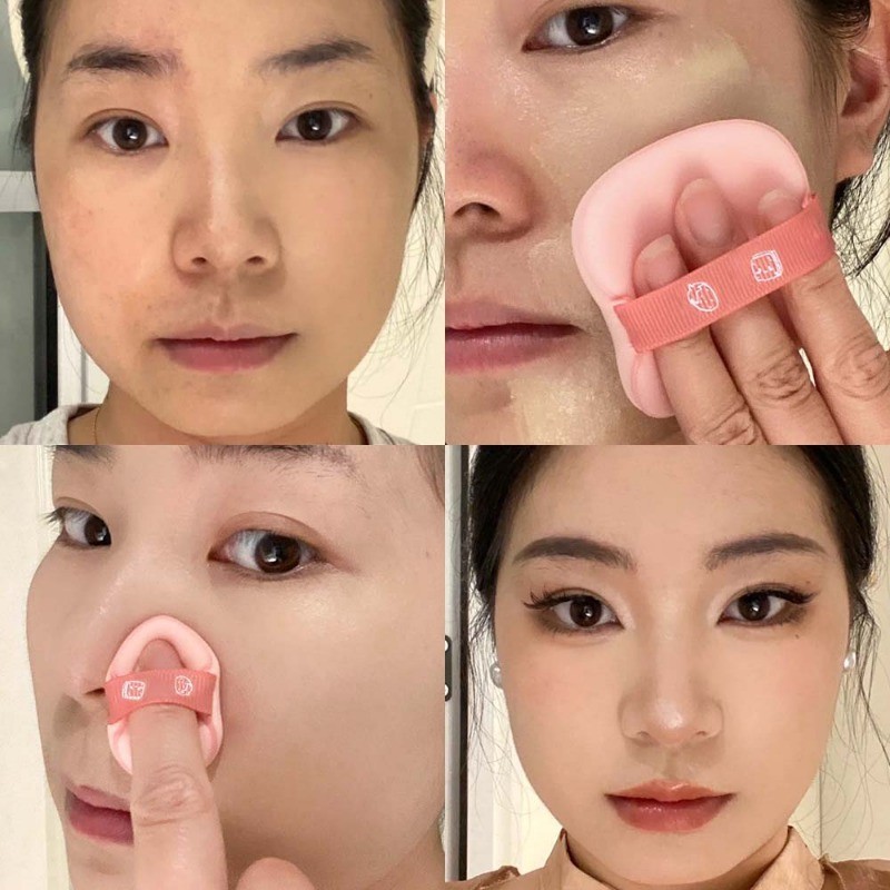 [Đặc sắc] Phấn hồng dâu - Đệm khí nền - Bọt xốp trang điểm kẹo bông - Mềm mại, ướt và khô, có thể giặt được, tái sử dụng - Phụ kiện mỹ phẩm - Dụng cụ trang điểm