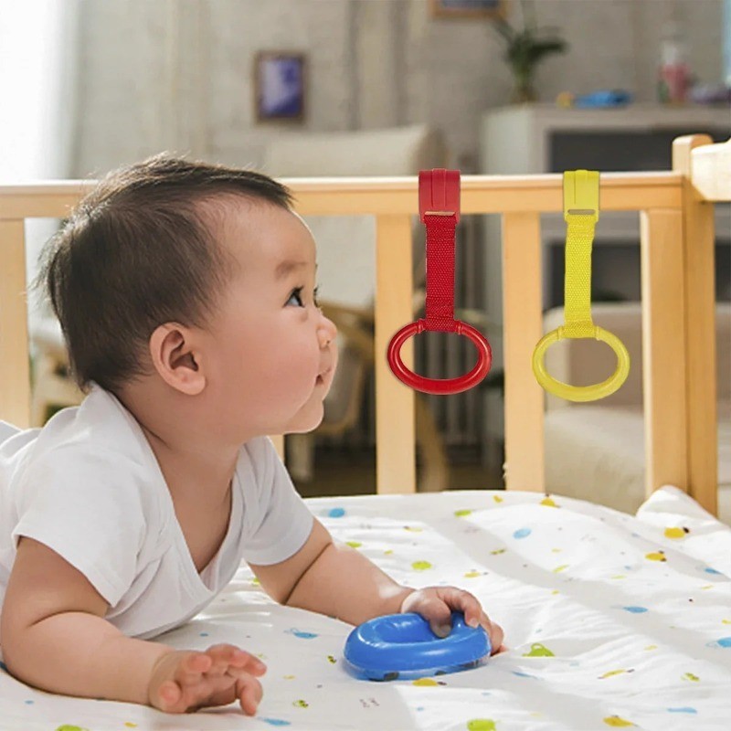 Vòng tập thăng bằng - Nhẫn kéo tay cho bé - Dây đeo đứng cho bé - Vòng đứng học tập cho trẻ sơ sinh - Dành cho cũi Playpens - Sức mạnh cánh tay tập thể dục - Đồ dùng an toàn cho trẻ sơ sinh trong gia đình