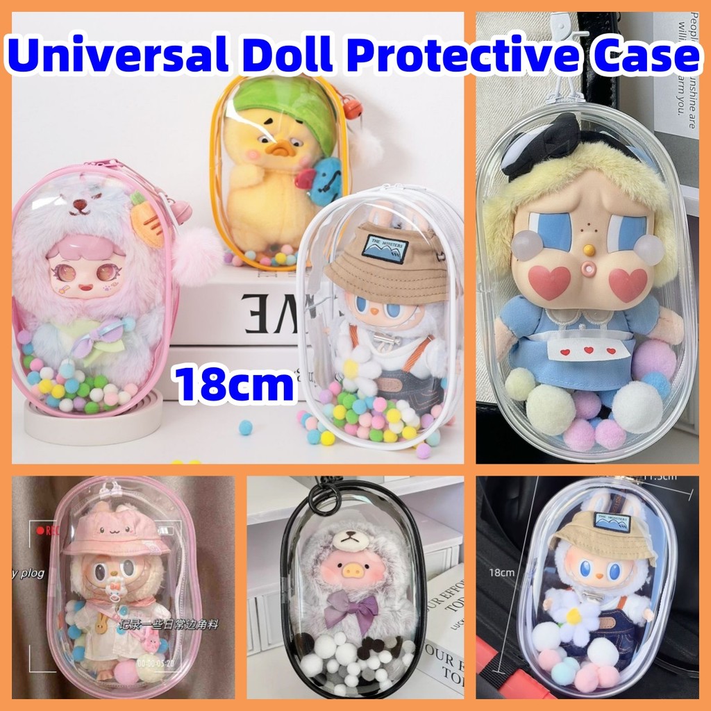 Hộp đựng búp bê 18CM Hộp bảo vệ chống nước trong suốt đa năng HD Hộp lưu trữ trong suốt Vinyl Hình Mặt dây chuyền
