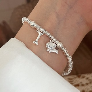 [Thủ công tinh xảo] Vòng tay mèo cá chó S925 Sterling Silver cho phụ nữ, sang trọng nhẹ nhàng, thiết kế niche thanh lịch, trang sức thời trang cao cấp đa năng 2.25 BM4Q