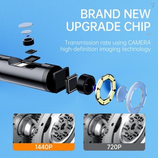 Hilivn) Camera nội soi ống kính kép có đèn cho iOS Android 1920P IP68 Camera kiểm tra chống nước 16,5FT Camera rắn bán kỹ thuật số 8 + 1 Đèn LED có thể điều chỉnh