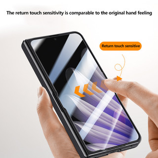 Vỏ bản lề gấp từ tính bằng da mạ điện cho OPPO Find N5 FindN5 5G Phim kính cường lực phía trước chống gián điệp & trong suốt