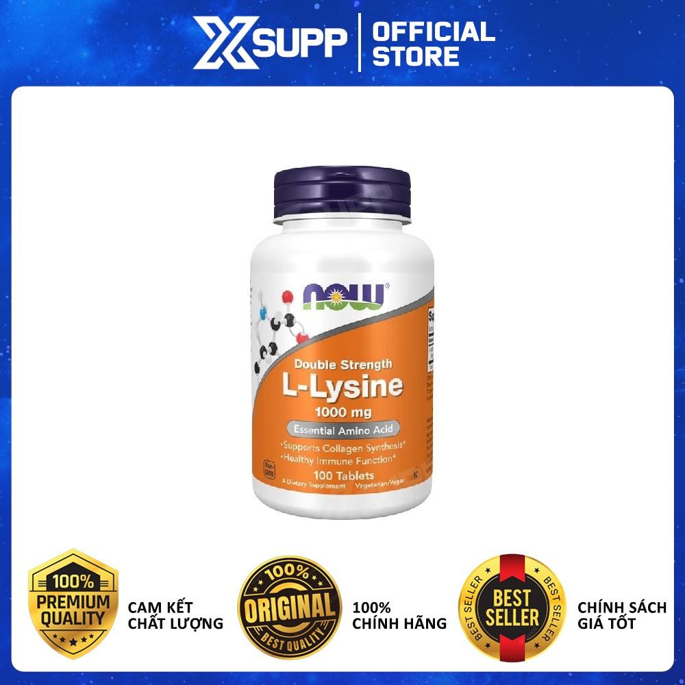 Now L-Lysine Supports Collagen Synthensis & Healthy Immune Function - Viên uống hỗ trợ miễn dịch, tăng sinh collagen