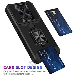 Dành Cho Redmi 14C Ốp Lưng Có Trượt Camera Bao Đựng Thẻ Nhẫn Chân Đế Chịu Lực Bảo Vệ Mỏng Bao Da