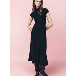 Đầm Zara made in Morocco midi ôm co dãn trơn