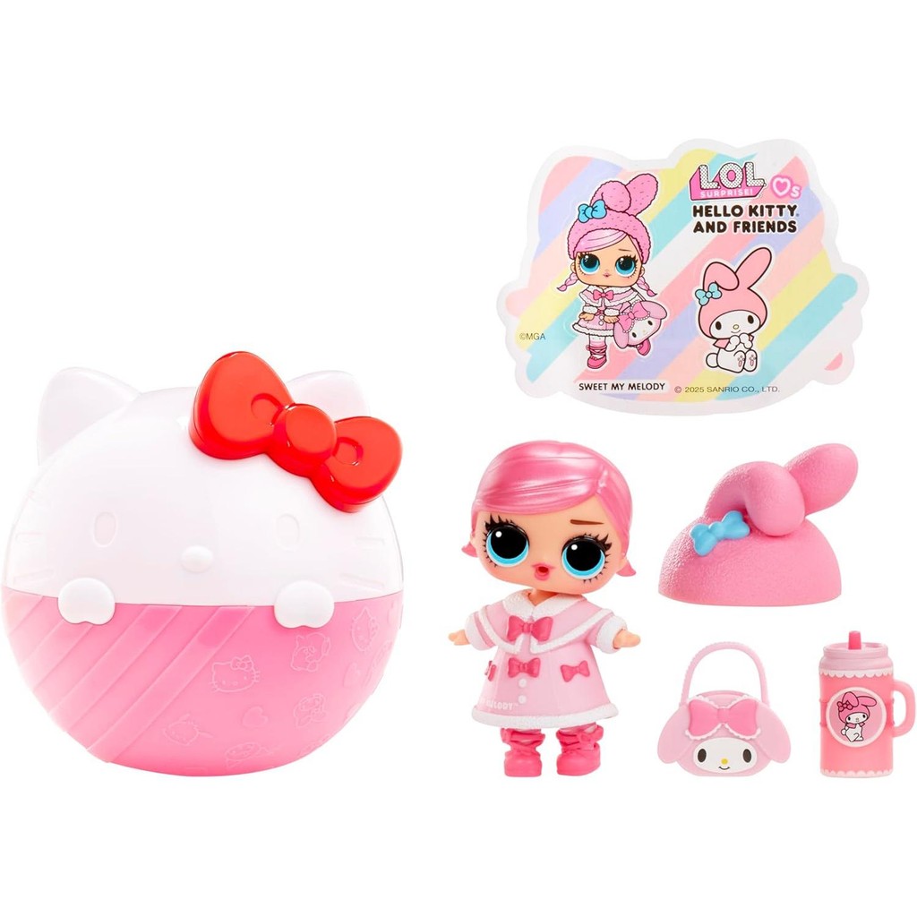 LOL SURPRISE Lol Bất Ngờ & Sanrio Yêu Hello Kitty Cùng Bạn Bè (1 Quả Bóng)