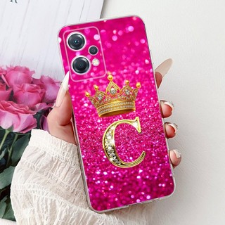 Dành Cho Oppo K10x 5G Ốp Lưng PGGM10 Thời Trang A Z Chữ Cái Ban Đầu Vương Miện Silicon Mềm Cặp Đôi Vỏ Điện Thoại Cho OPPOK10x K 10x