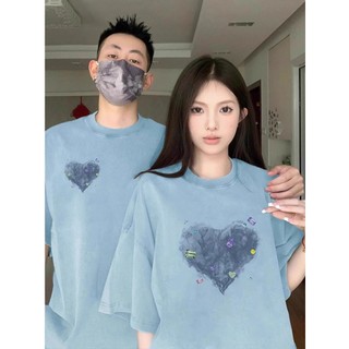 HIIXIIVI Mới Phong Cách Hàn Quốc Thời Trang Nữ Quần Áo Rời Cặp Đôi Áo Thun Cotton Tay Ngắn Oversize Tee Nhân Quả Người Phụ Nữ Cổ Tròn Áo