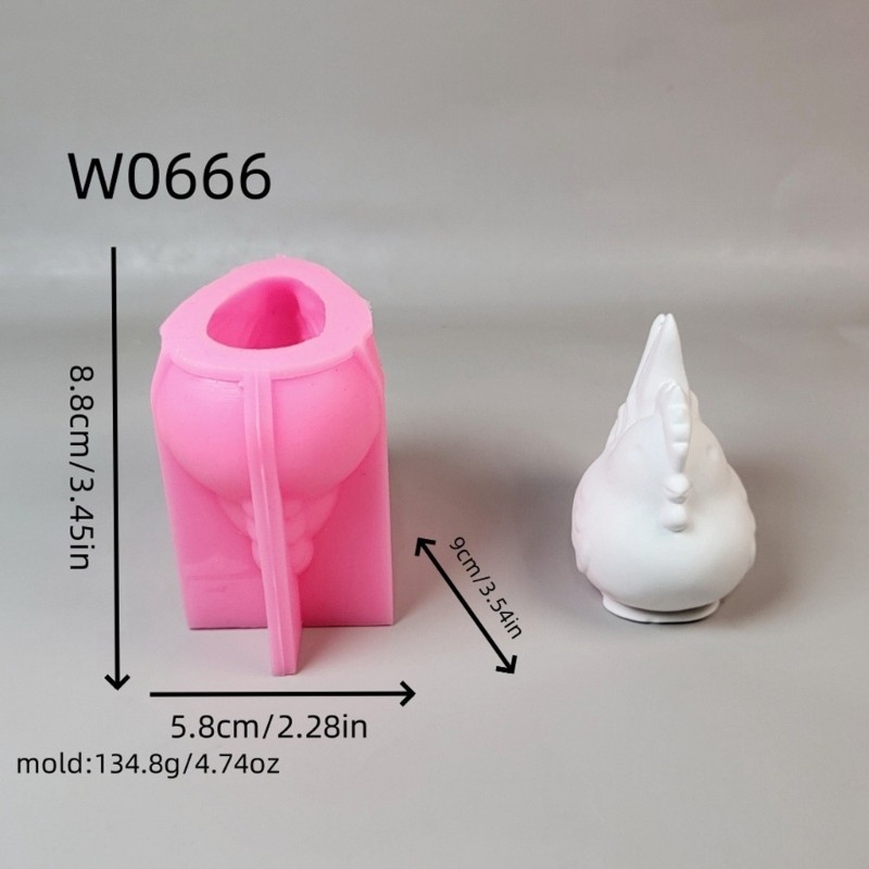 Inste Động Vật Khuôn Silicon 3D Gà Trống Khuôn Thạch Cao Khuôn Nhựa Dính Khuôn