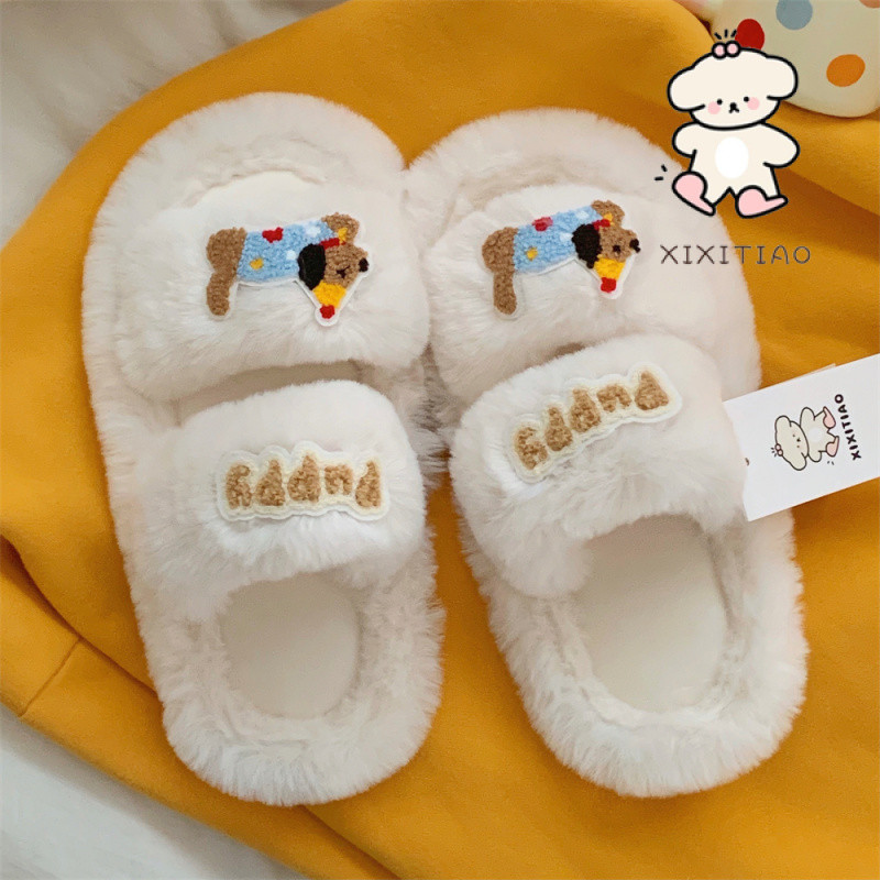 Xixitiao Dép Cotton Dễ Thương Giáng Sinh Nhà Ấm Áp Thời Trang Nữ Thu Đông