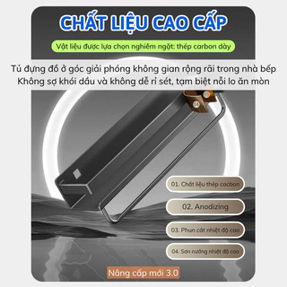 Kệ Gia Vị Treo Tường Bunnies House - Đựng Hủ Gia Vị Đa Năng Bằng Thép Carbon, Tiện Lợi Cho Nhà Bếp
