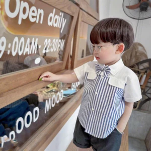 set áo sơ mi kèm quần short bé trai hàng hàn quốc cao cấp 10-30kg, bộ cộc bé trai đi học