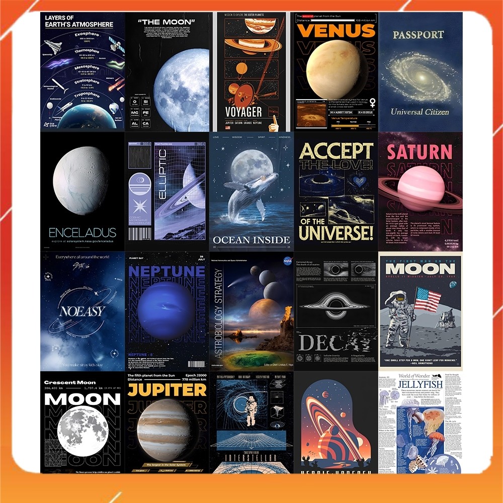 [Giấy] A4 In Màu - Set 50 Tờ Poster Giấy Dán Tường - HÌNH MILK WAY - Decor Trang Trí Nhà | MS: 111530