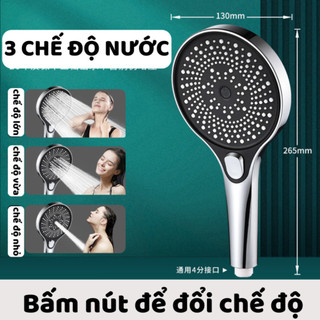 Vòi Sen Tăng Áp Siêu Mạnh, Bộ Vòi Hoa Sen Đủ Bộ Dây Và Giá Đỡ Bằng Kim Loại NGÓI HOME - VS01