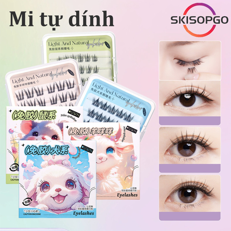 【SKISOPGO】Mi giả hoa hướng dương,mi cụm tự nhiên có keo sẵn tiện lợi mi không cần dùng keo,Động Vật Nhỏ Lông Mi Giả