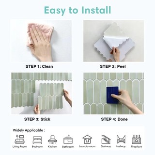 Ngói Tường ROLY, Nhãn Dán Tường Cân Cá Chống Thấm Nước, Khuôn PVC Di Động Chống Dính Nhà Bếp Backsplash Cho Nhà Bếp Phòng Tắm