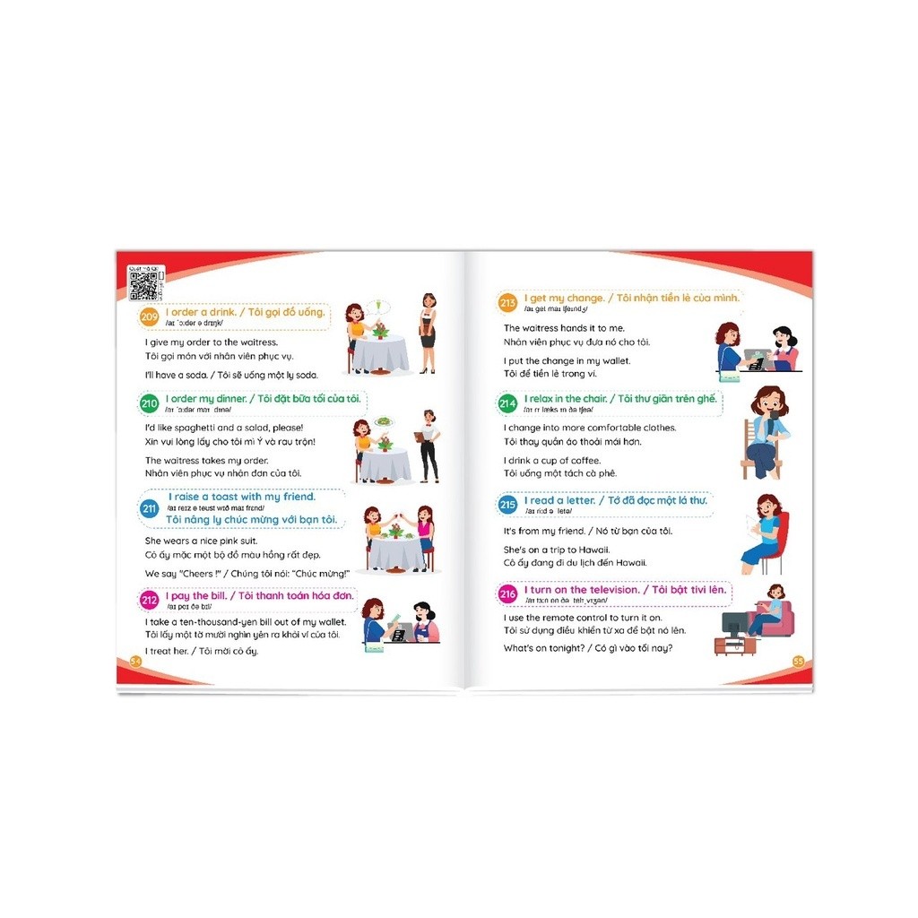 Ảnh Sách - 900 Câu Giao Tiếp Tiếng Anh - Song Ngữ Việt Anh - File Nghe Quét Mã - Cẩm Nang Mẹ Học Cùng Con Mỗi Ngày 4