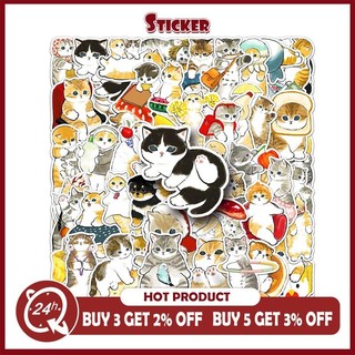 Bộ 50 Kawaii Hoạt Hình Mèo Dễ Thương Graffiti Đề Can Đồ Chơi Trẻ Em Quà Tặng DIY Sổ Lưu Niệm Đàn Guitar Laptop Điện Thoại