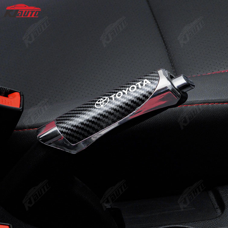 Vỏ phanh tay ô tô Toyota Sợi Carbon Vỏ bảo vệ phanh trang trí Phụ kiện phanh thể thao cho Veloz Raize Vios Avanza Innova Fortuner Corolla Rush Alphard Agya Harrier
