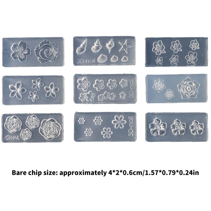 Inste Nail Art Khuôn Silicon Làm Móng Mẫu Khuôn Hoa Móng Tay Nghệ Thuật Trang Trí