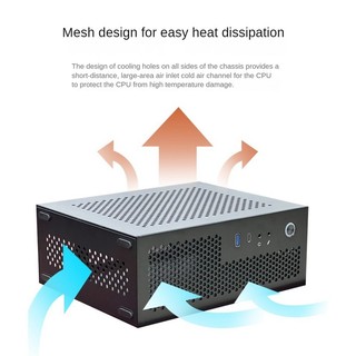 A09 HTPC Vỏ Máy Tính Mini ITX Chơi Game PC Khung Máy Tính Để Bàn Khung Máy Tính USB3.0 Type-C Vỏ Máy Tính Gia Đình Dễ Dàng Lắp Đặt Màu Đen