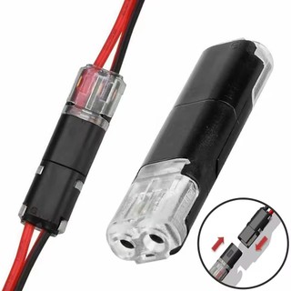 Đầu nối điện chống nước 2 chân 10 chiếc, Dây nhanh Không cần tước dây cho ô tô / Dải LED / Kết nối dây, ABS Đen