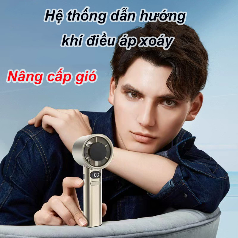 Quạt Cầm Tay Mini Làm Mát Nhanh Với 120 Mức Gió，Hỗ trợ sạc nhanh, Dung lượng pin 3600 mAh