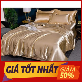 🧧LỤA SILK🧧Chăn Ga Gối Phi Lụa Mã Vàng Đồng Sang Trọng - Hàng Loại 1 Mềm Mát - Chăn Ga Sỉ HCM