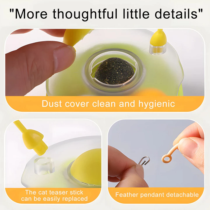 Mèo Tương Tác Đồ Chơi Tumbler Đồ Chơi Cho Mèo Tumbler Lông Mèo Teasing Stick Mèo Con Tương Tác Chống Cắn Bàn Xoay Đồ Chơi Thú Cưng – 6
