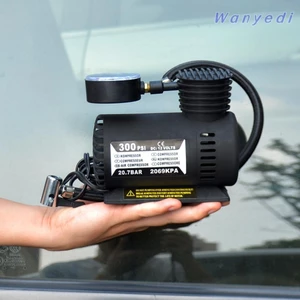 Máy bơm lốp máy nén WANYEDI, có đồng hồ đo áp suất cơ khí DC 12V Máy bơm lốp ô tô, xe máy Máy bơm lốp điện di động