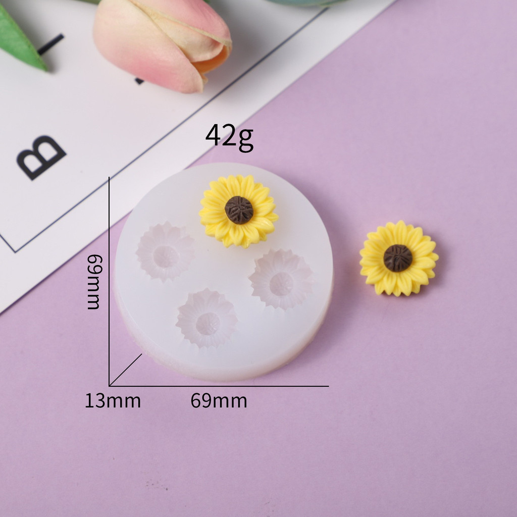 Khuôn silicon hoa hướng dương/cúc/mận, làm bánh quy, sô cô la, xà phòng, nến thơm handmade