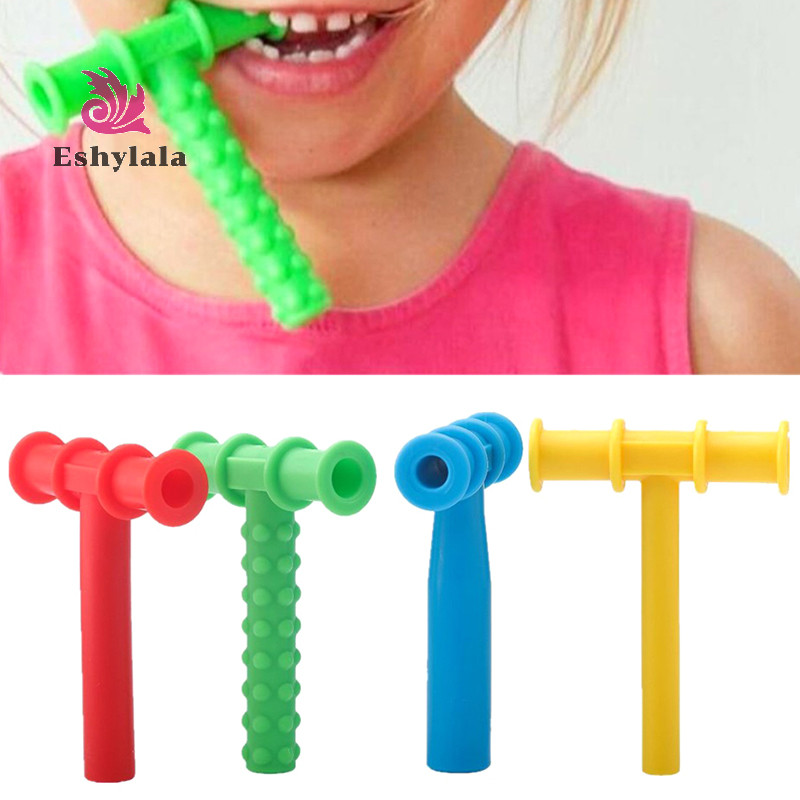Kid Nhai Tube Speech Máy mát xa răng Dụng cụ nói chuyện cho trẻ tự kỷ Nói chuyện giác quan Huấn luyện phục hồi chức năng cơ bắp răng miệng [MỚI]