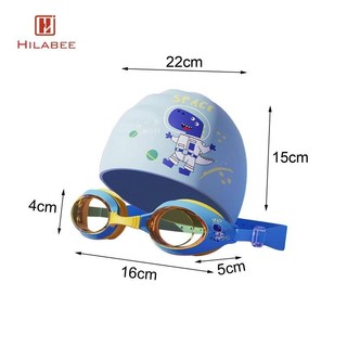 Hilabee Trẻ Em Kính Bơi Bộ Mũ Bơi Bảo Vệ Kính Chống Thấm Nước Trẻ Em Mũ Bơi Bé Gái Tập Đi