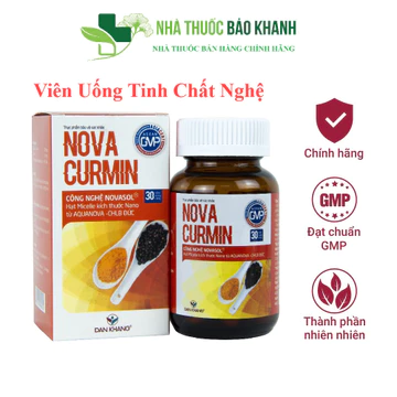 Viên uống tinh chất Nghệ Novacurmin giúp giảm đau Dạ Dày và các triệu chứng khó chịu của Viêm Loét Dạ Dày - Hộp 30 viên