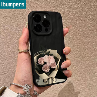ibumpers Ốp lưng Iphone Hàn quốc xịn Hoa Họa Tiết Đen Ốp Điện Thoại Mỏng Silicon Mềm Chống Bẩn Chống Sốc Cho Iphone 16 15 14 12 13 11 Pro Max Iphon X XS XR X Max IP 7 8 Plus 11 ốp lưng