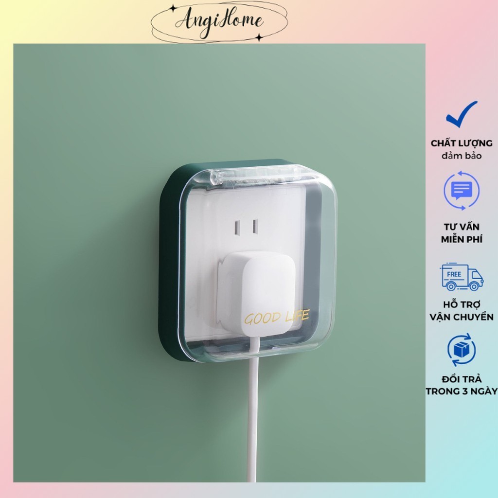 Nắp đậy che công tắc ổ điện thiết kế lỗ luồn dây cắm thông minh cao cấp 11.2x10.5cm ANGIHOME