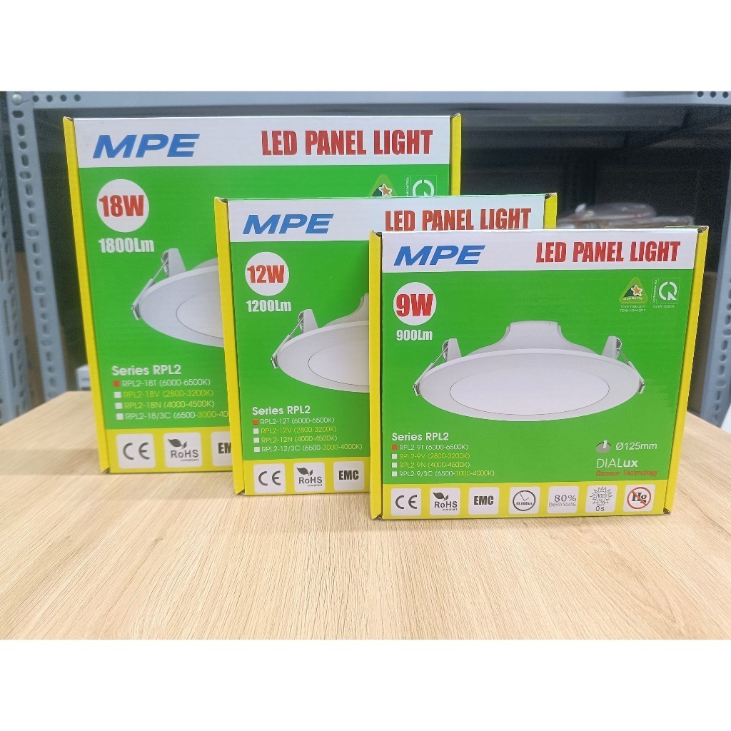 [Chính Hãng] Đèn led panel âm trần tròn MPE RPL2 6W 9W 12W 18W Lỗ đục ...