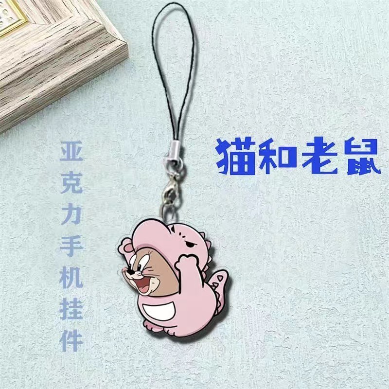 Dây chuyền điện thoại di động Tom và Jerry mặt dây chuyền đôi điện thoại di động mặt dây chuyền vỏ điện thoại di động