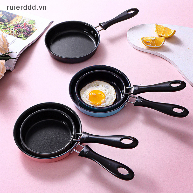 # NEW # Chảo Chiên Inox Ngăn Dính Nồi Cảm Ứng Tròn Ăn Sáng Chảo Trứng Chiên Nhỏ Tay Cầm Dài Tiện Ích Nhà Bếp.