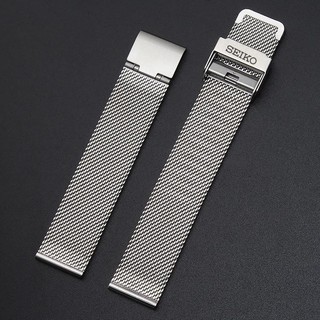 Dây đeo đồng hồ Seiko No. 5 dây thép siêu mỏng Dây lưới Milan unisex bảo hiểm đôi 12 14 18 20 22mmz179
