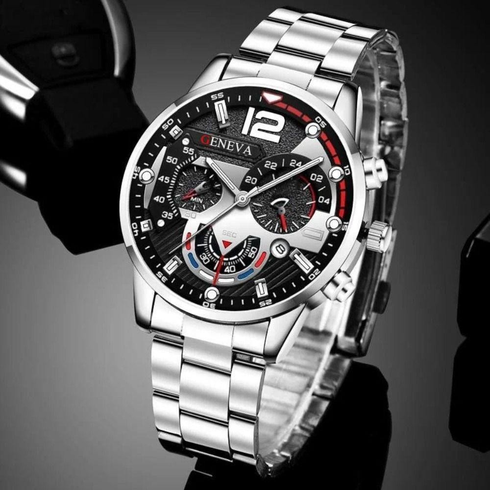 Đồng hồ thạch anh JKDESIGN, có lịch phát sáng Đồng hồ đeo tay nam, Đồng hồ đeo tay thể thao bằng thép không gỉ sang trọng chất lượng cao