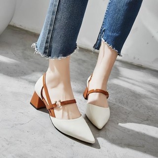 Giày Cao Gót pha màu Da bò nhẹ nhàng, Xinh xắn cao 5P - Kho Giày Bánh Bèo mã 5P Da bò Nữ Shoes đi rất êm chân