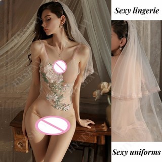 Phụ Nữ Nhìn Xuyên Qua Lưới Cô Dâu Cosplay Gợi Cảm Dây Đeo Ren Váy Cưới Công Chúa Ngọt Ngào Đồng Phục Bộ XN02