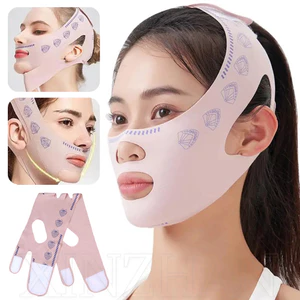 Thắt lưng nâng cằm đôi - Dụng cụ làm đẹp - Băng giảm béo mặt - Dụng cụ định hình mặt chữ V chống nhăn - Dây đeo Massage thư giãn da mặt