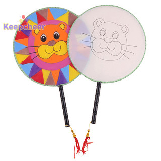 [Keepcheer] Quạt cầm tay thanh lịch màu trắng Quạt Gong trống trẻ em DIY art ed quạt [Mới]